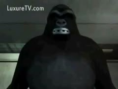 Giant ape bangs a hot babe 
